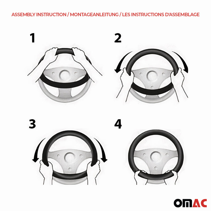 Lenkradbezug Lenkradhülle Lenkradschoner LKW Ø 38 Für Mercedes Schwarz/Grau