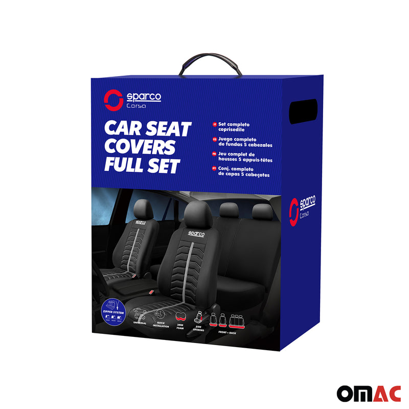 SPARCO Sitzbezüge Schonbezüge Autositzbezüge Universell Grau Vorne Hinten