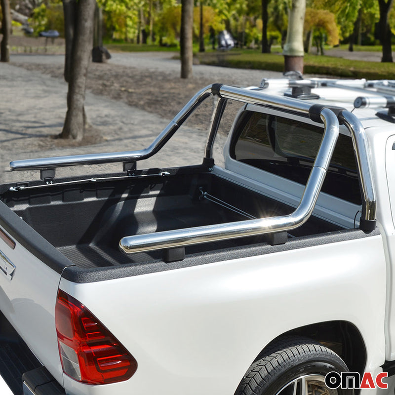 Überrollbügel Rollbar für VW Amarok 2010-2024 Gefärbten Stahl Ø60 Silber