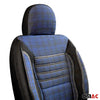 Schonbezüge Sitzbezüge für Vauxhall Vivaro 2014-2024 Schwarz Blau 1 Sitz
