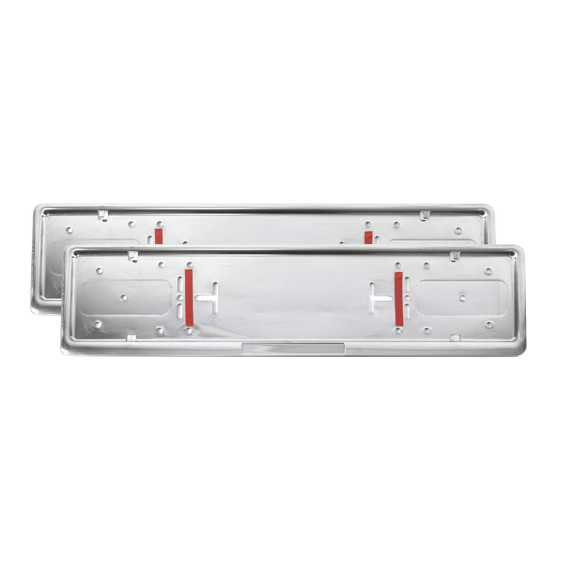 Kennzeichenhalter Nummernschildhalter für Opel Edelstahl Chrom Silber 2x
