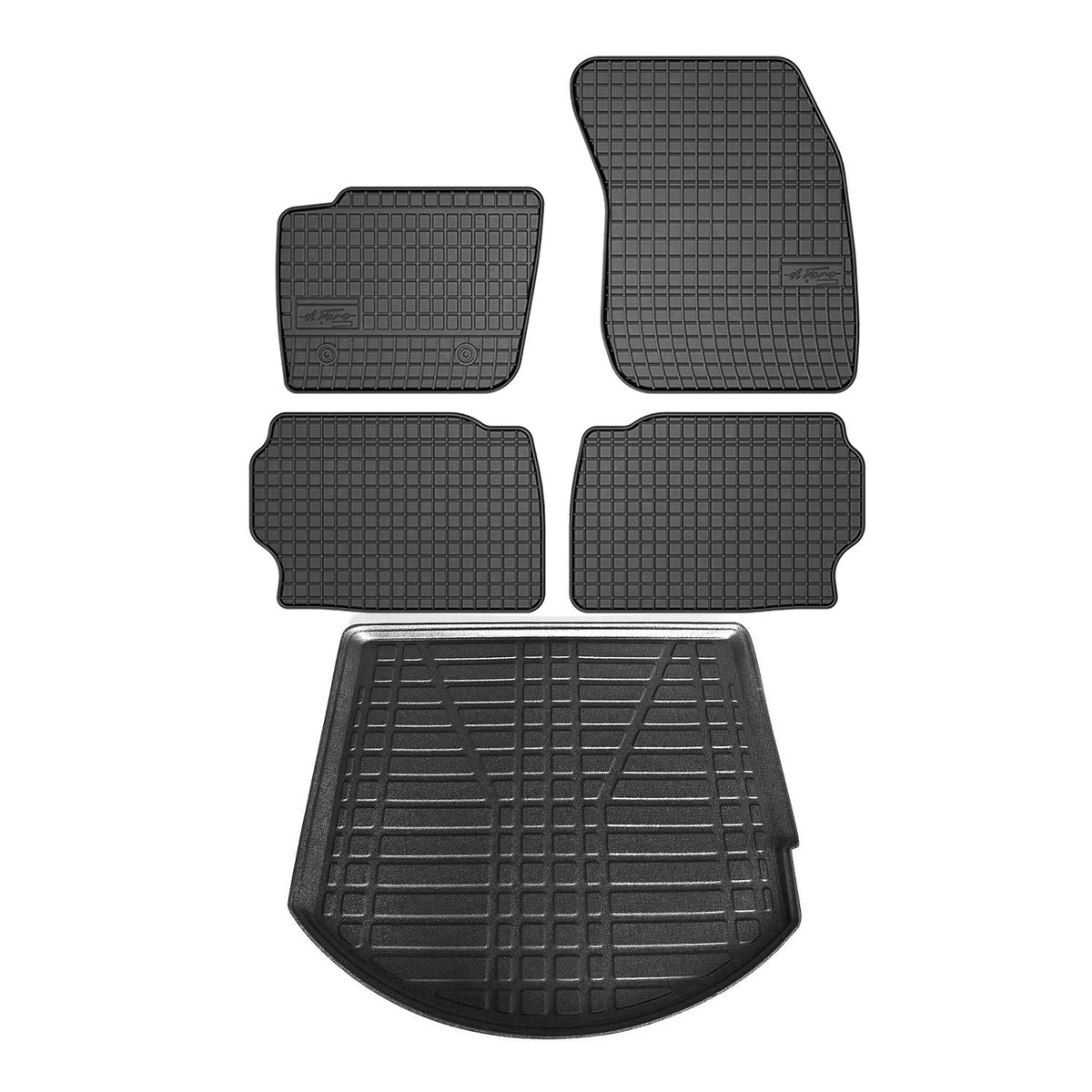 Fußmatten & Kofferraumwanne Set für Ford Mondeo Kombi 2007-2015 Gummi Schwarz 5x
