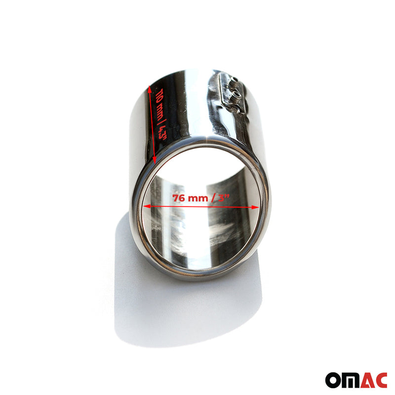 Chrom Auspuffblende Endrohr Endstück Single Output Edelstahl 76 mm