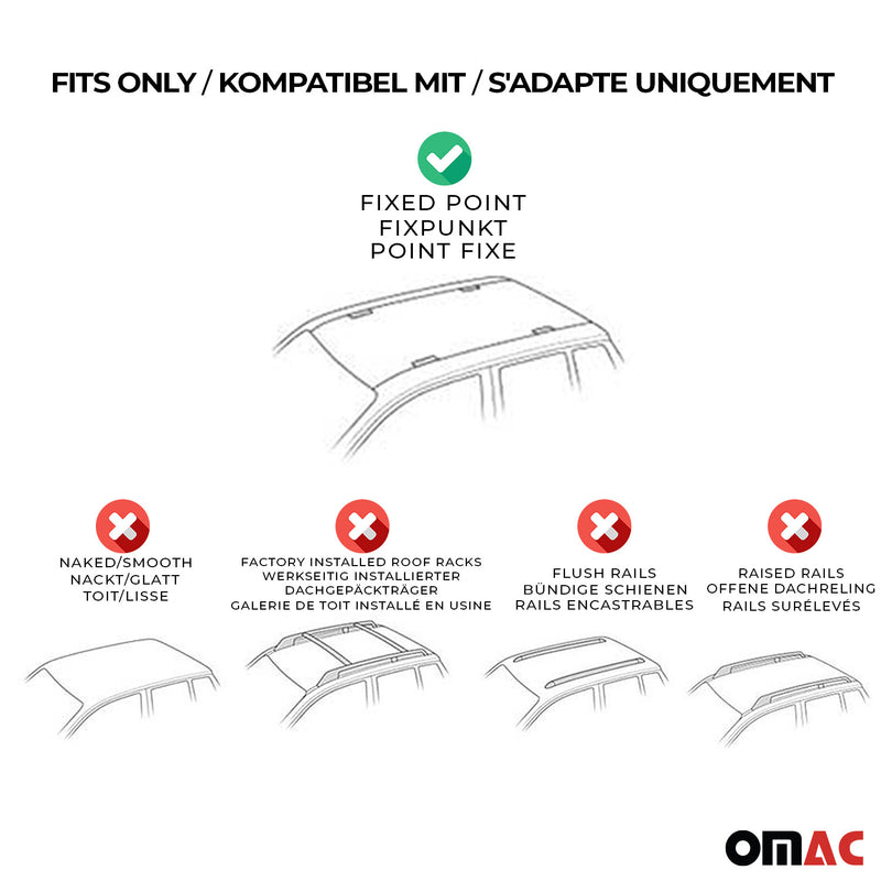 Dachträger Gepäckträger für Mazda CX-7 2007-2012 Grundträger Aluminium Grau 2x