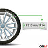4x wheel trims wheel covers for 14" inch steel rims gray light blue