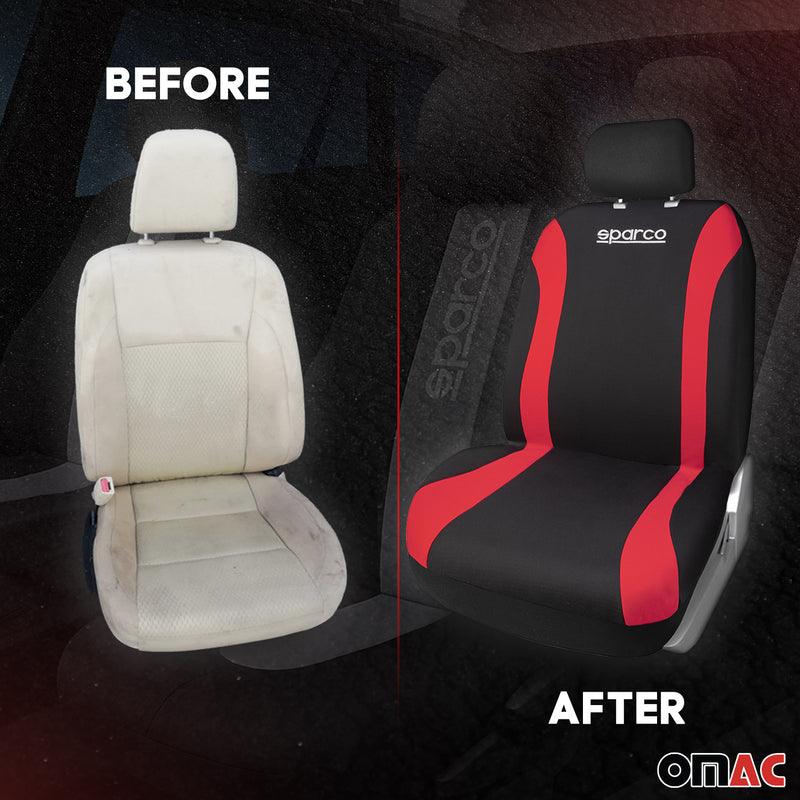 SPARCO Sitzbezüge Schonbezüge Autositzbezüge Universell Schwarz Rot 9 tlg Satz