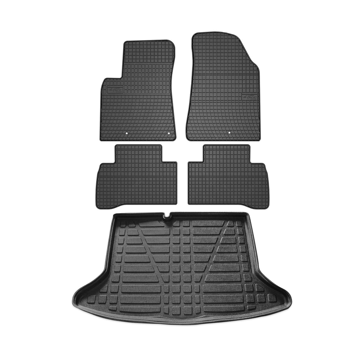 Fußmatten & Kofferraumwanne Set für Kia Niro 2016-2024 Gummi TPE Schwarz 5x