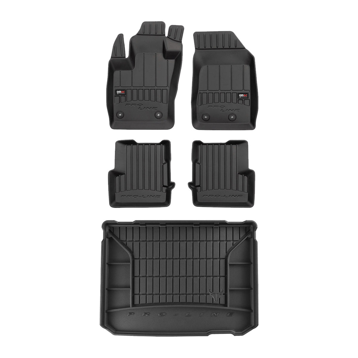 OMAC Fußmatten & Kofferraumwanne Set für Jeep Renegade 2014-2024 Gummi TPE 5x