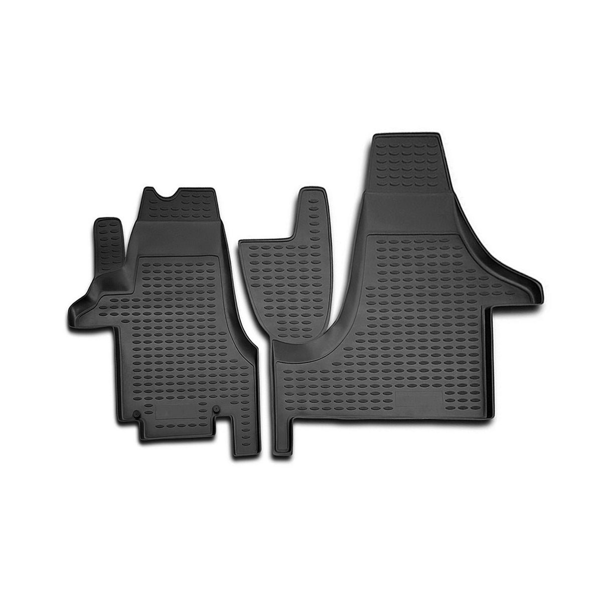 OMAC Gummimatten Fußmatten für VW Transporter T5 2003-2015 TPE Matten Schwarz 2x