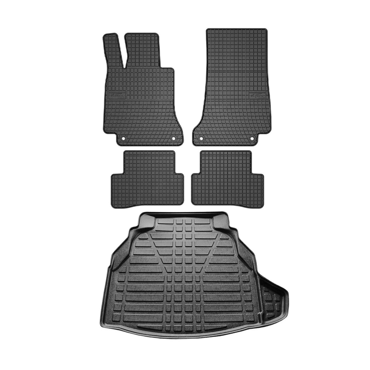 Fußmatten & Kofferraumwanne Set für Mercedes C Klasse S205 2015-2024 Gummi 5x
