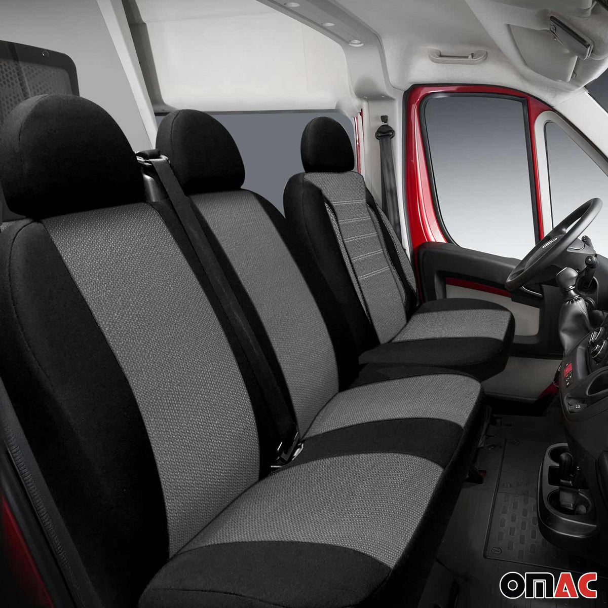 Schonbezüge Sitzschoner Sitzbezüge für Ford Connect Grau Schwarz 2+1 Vorne