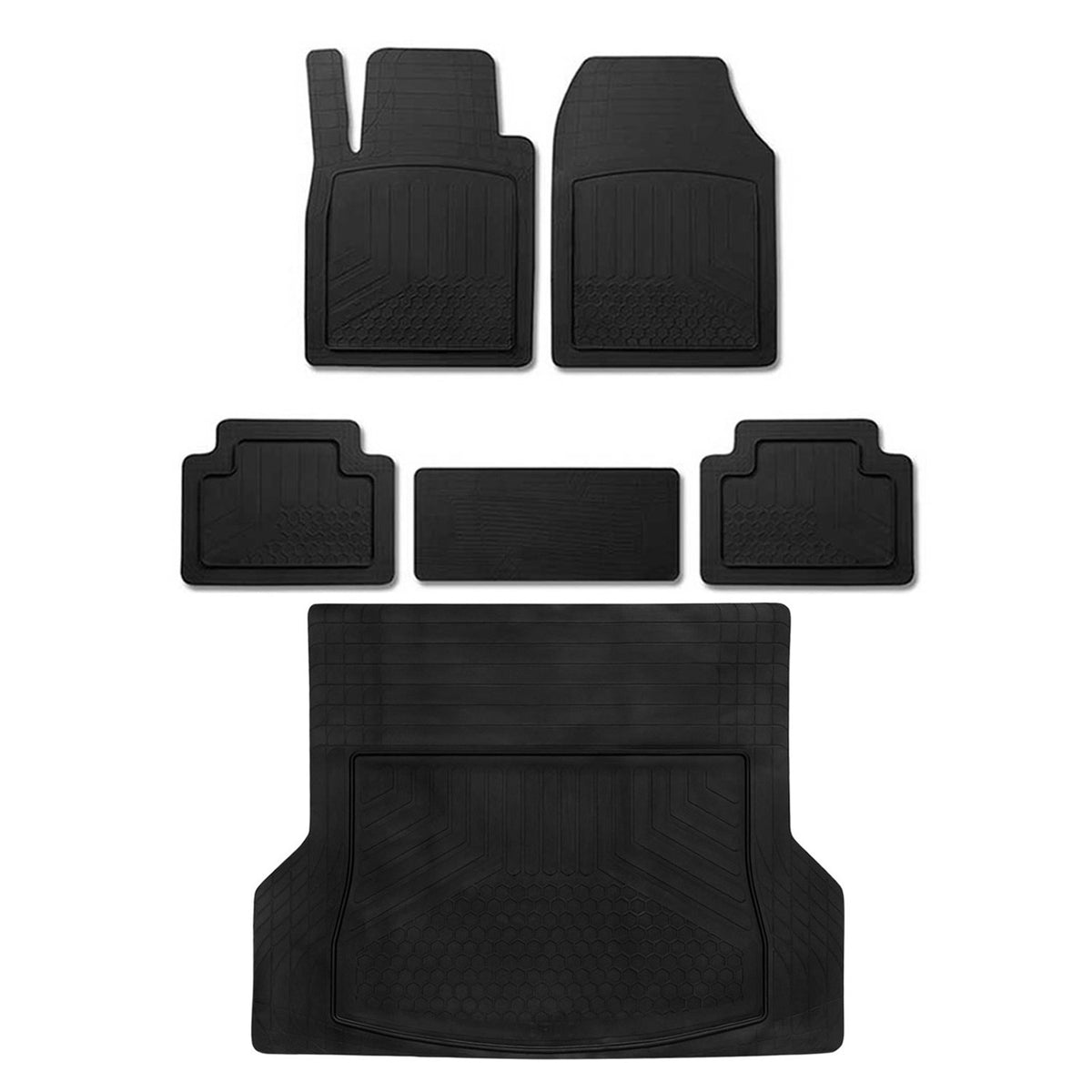 Fußmatten & Kofferraumwanne Set für Dacia Duster Antirutsch Gummi Schwarz
