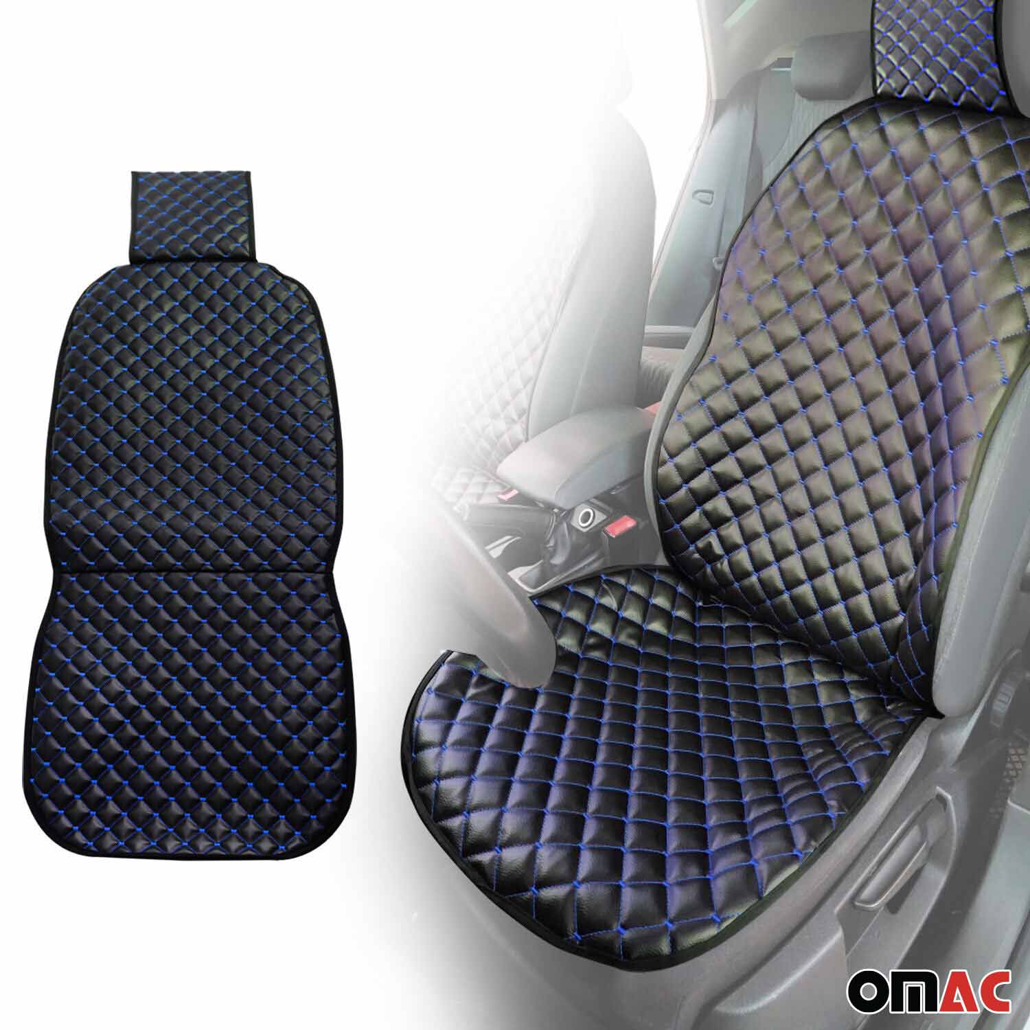Auto Sitzbezüge Sitzauflage Sitzaufleger Schonbezüge Schwarz Blau PU Leder 1Sitz