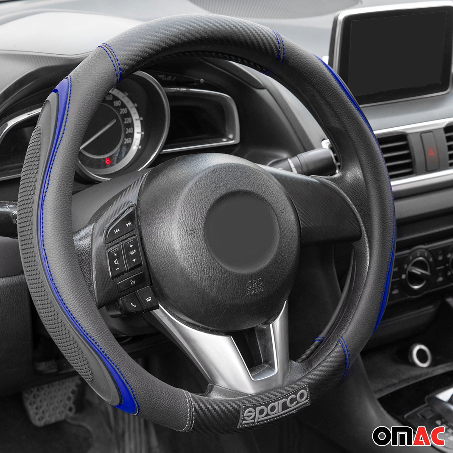 SPARCO Lenkradbezüge Lenkradschoner Lenkradschutz Blau Schwarz Gummi ø37-38 cm