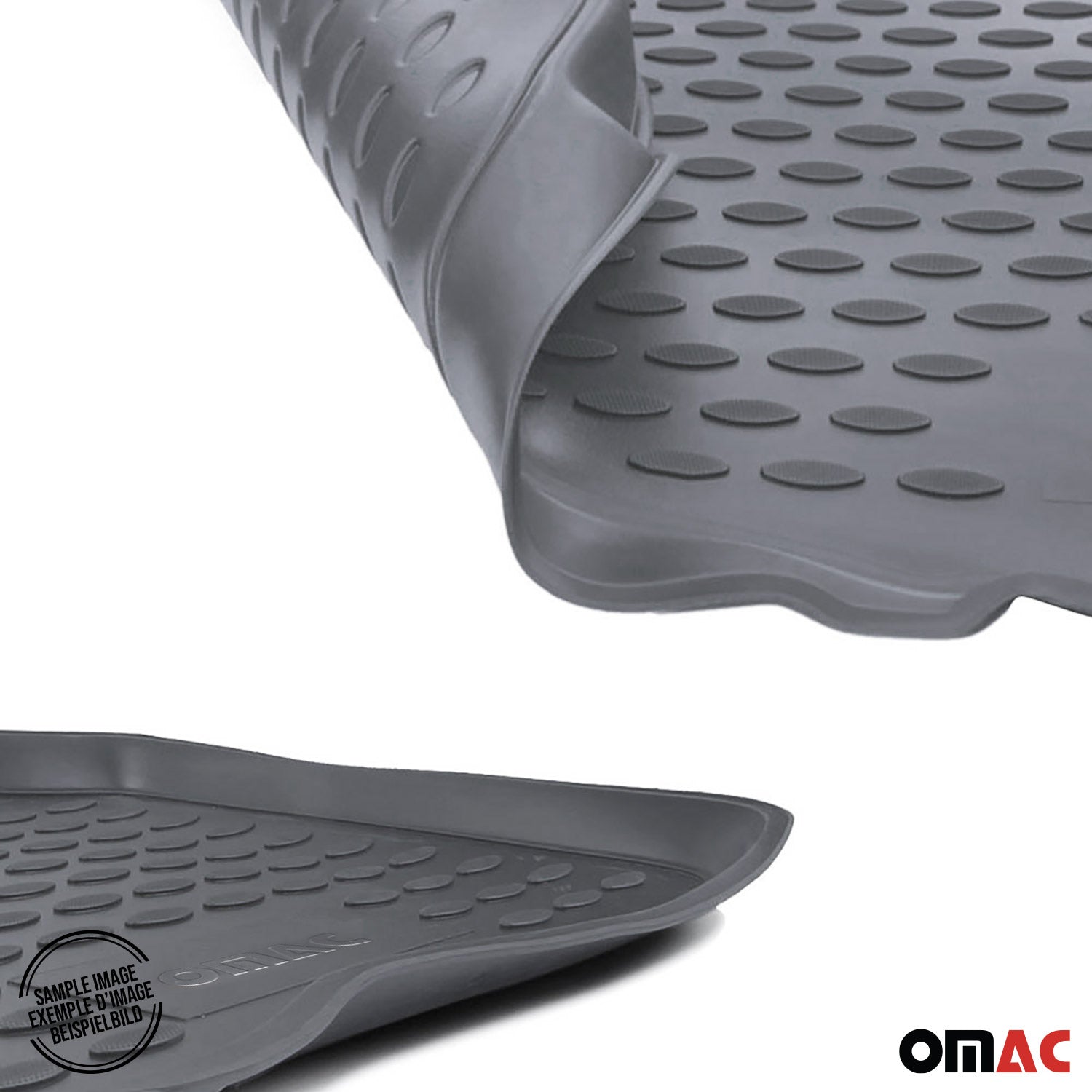 Fußmatten für Seat Leon 2012-2020 3D Passform Hoher Rand Gummimatten Grau
