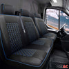 Für Ford Transit 2000-2009 Schwarz Blau Leder Schonbezüge Sitzbezug 2+1 Sitz