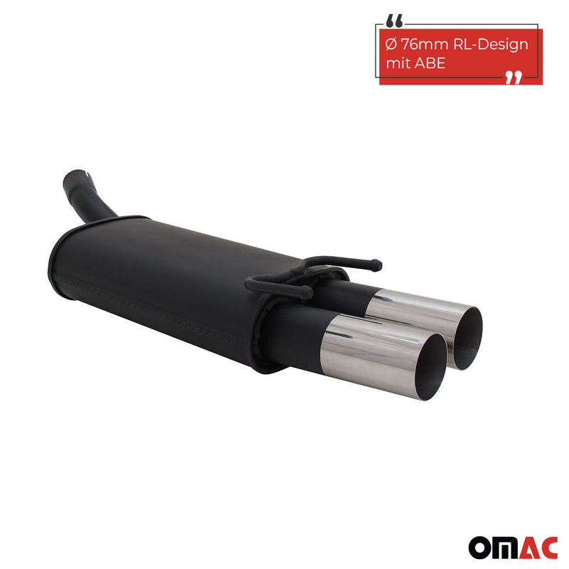 Novus Sportauspuff für Opel Corsa B 2x76mm RL-Design Endschalldämpfer mit ABE