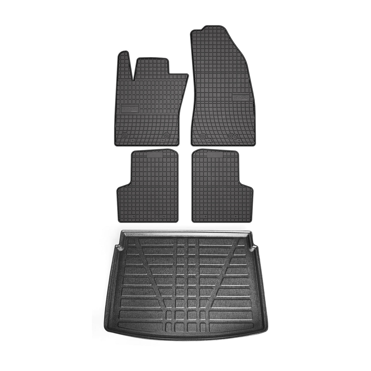 Fußmatten & Kofferraumwanne Set für Jeep Renegade 2014-2024 Gummi Schwarz 5x