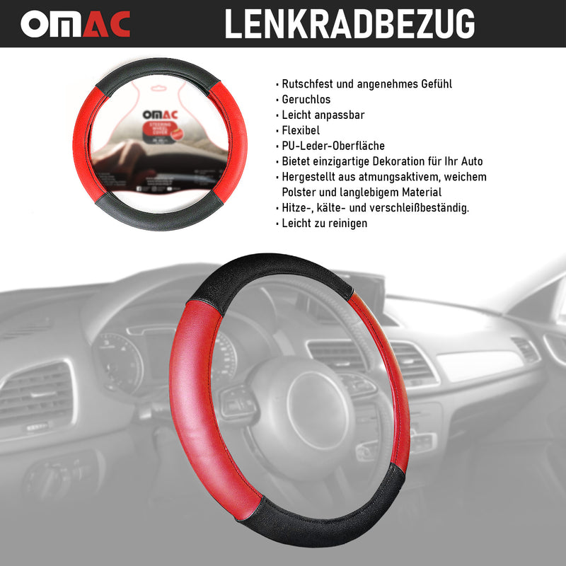 Lenkradbezug Lenkradhülle Lenkradschoner Lenkrad abdeckung Rot Schwarz Ø38-40 cm