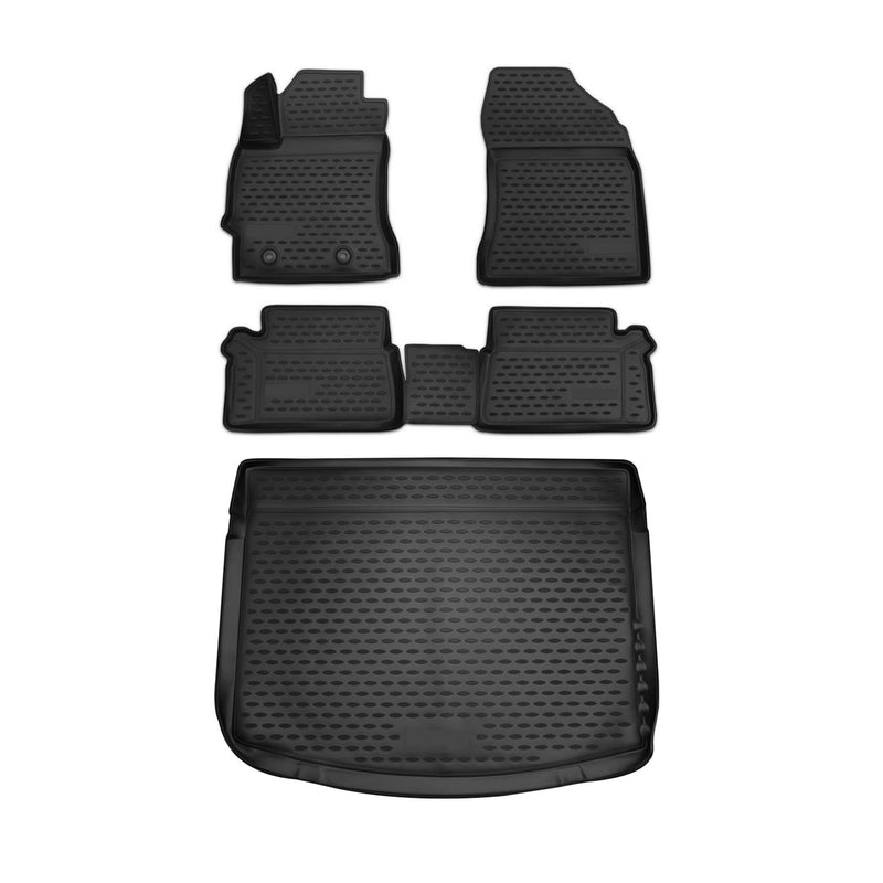 Fußmatten & Kofferraumwanne Set für Toyota Auris 5tür 2012-2024 TPE Schwarz