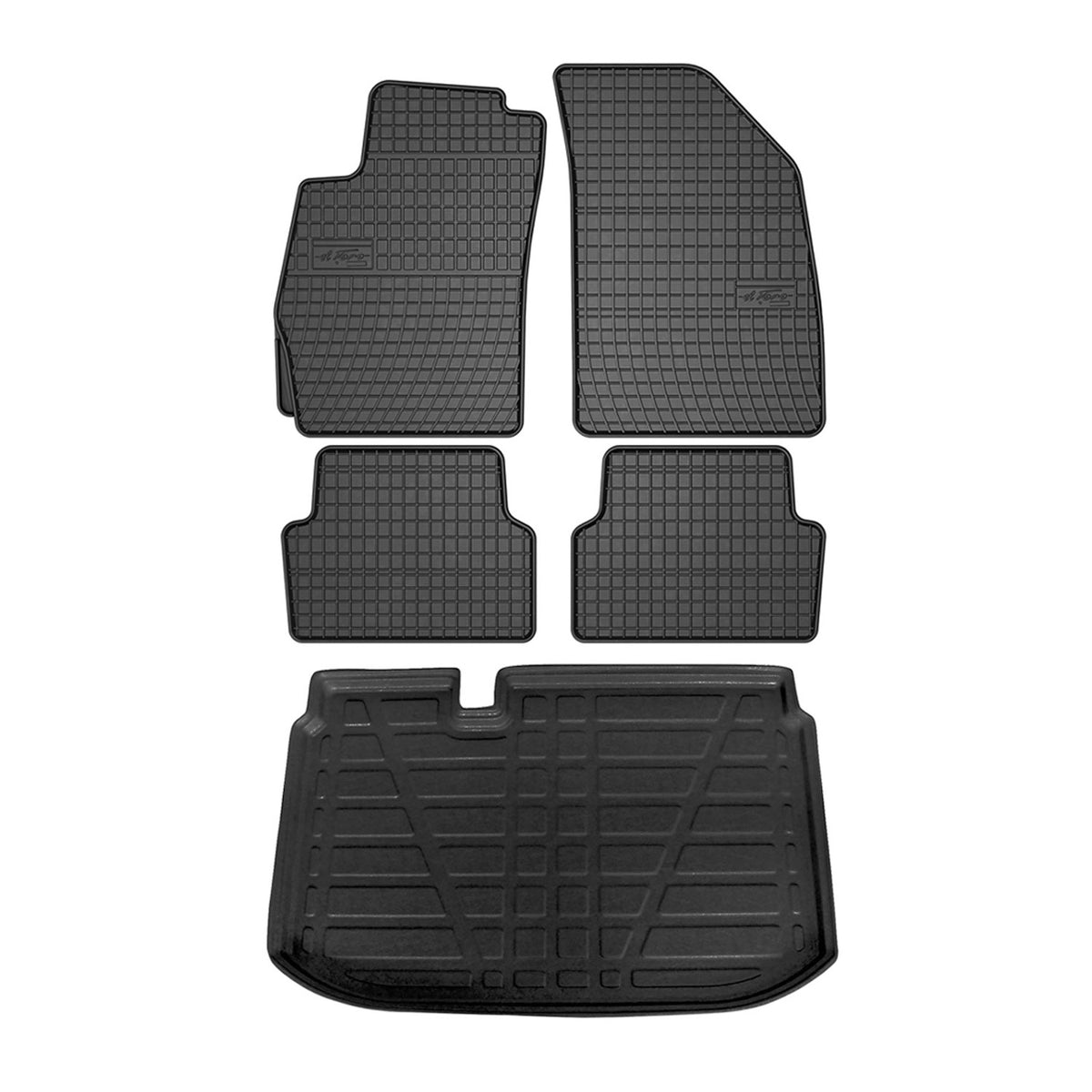 Fußmatten & Kofferraumwanne Set für Chevrolet Aveo 2011-2024 Stufenheck Gummi 5x