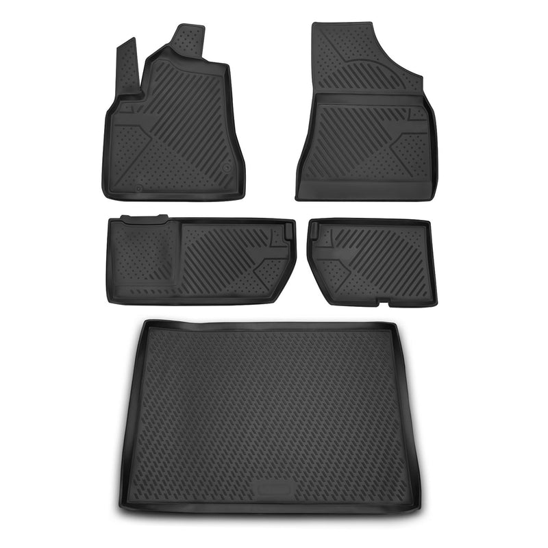 Fußmatten & Kofferraumwanne Set für Citroen Berlingo 2008-2019 TPE Schwarz