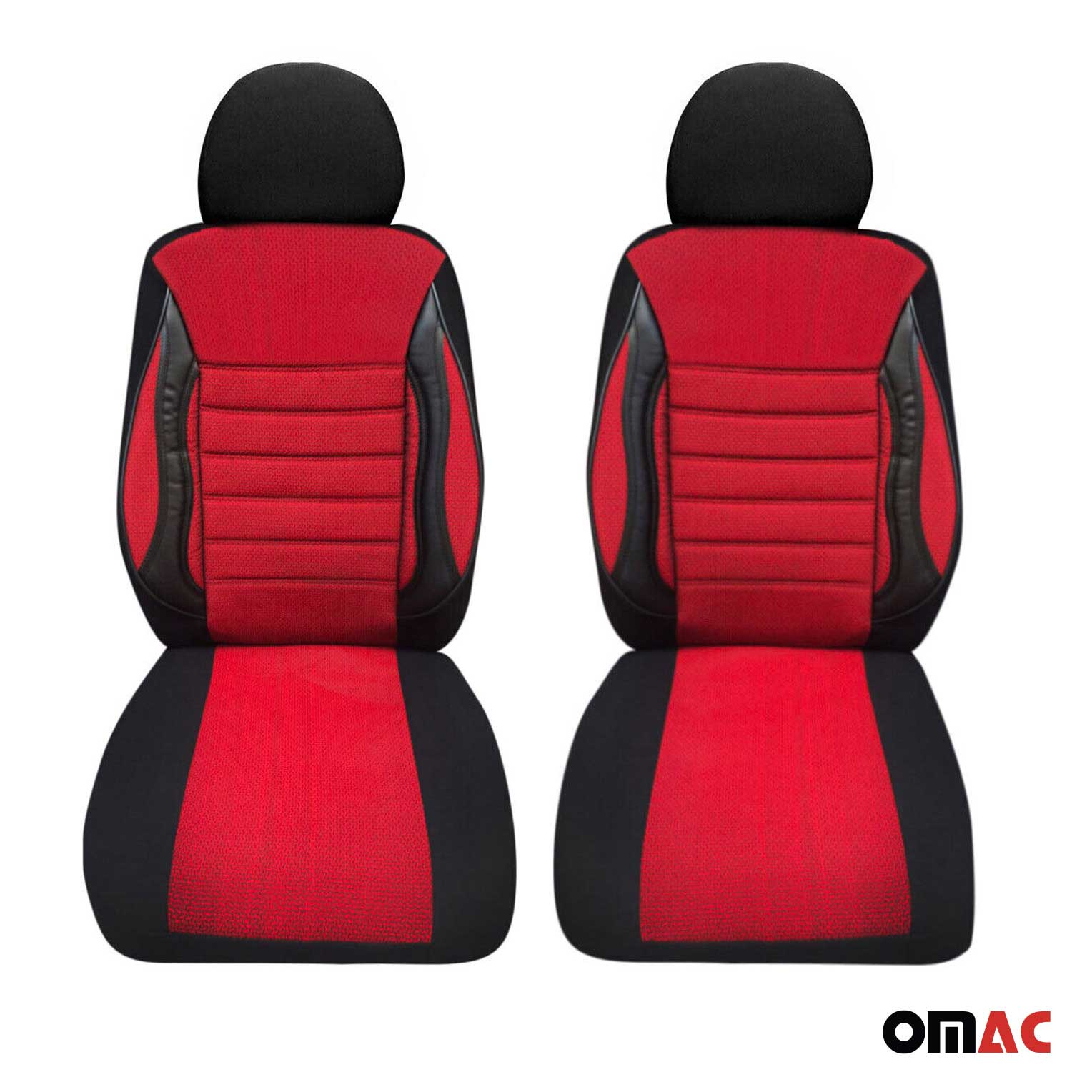 Schonbezüge Sitzbezug Sitzschoner für Fiat Doblo Schwarz Rot Vorne Satz 1+1