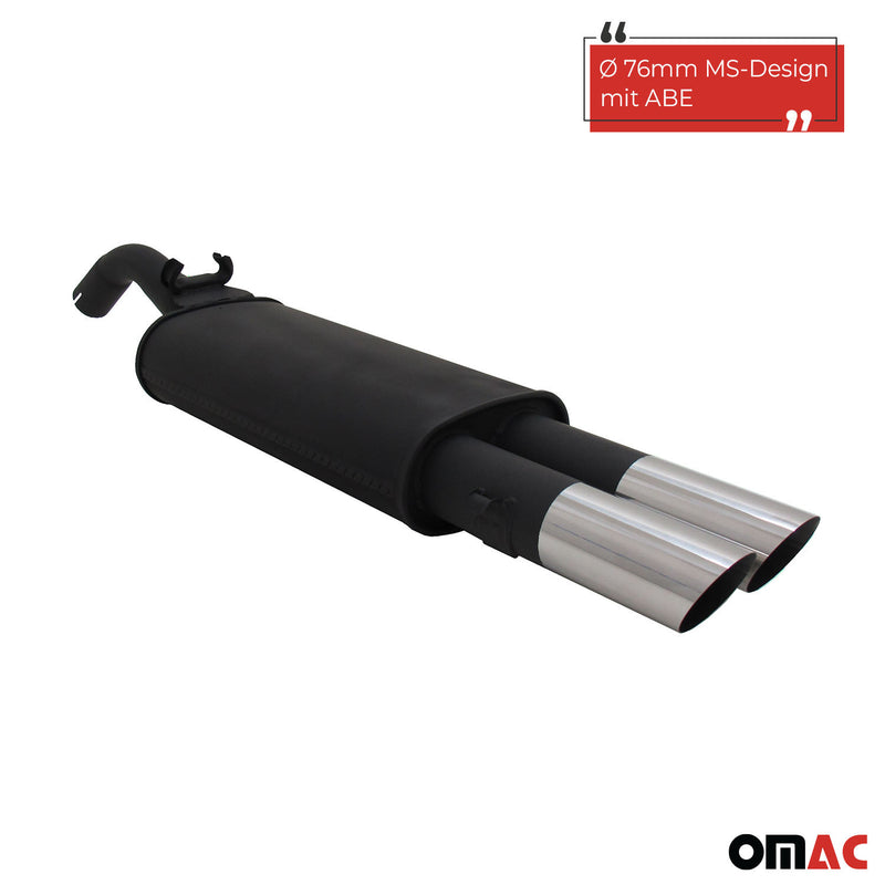 Novus Sportauspuff für VW Golf 2 19E 2x76mm MS-Design Endschalldämpfer mit ABE