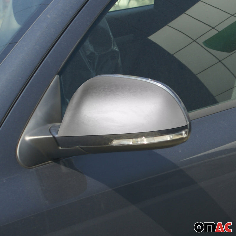 Spiegelkappen Spiegelabdeckung für Skoda Superb Edelstahl Matt 2tlg