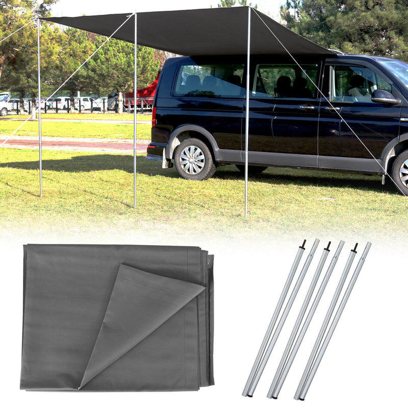 Sonnenvordach Seitenmarkise Set für VW Transporter T5 2003-2015 Schwarz Grau