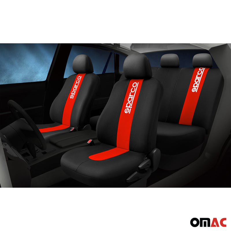 SPARCO Sitzbezüge Schonbezüge Autositzbezüge Universell Schwarz Rot Vorne Hinten