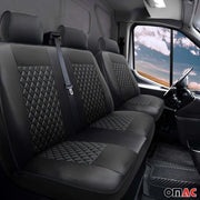 Sitzbezüge Schonbezüge für Renault Master 2010-2024 Kunstleder Schwarz 2+1