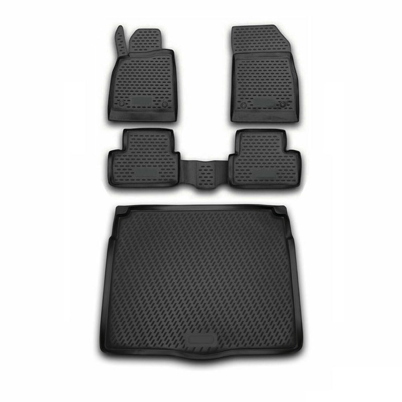 Fußmatten & Kofferraumwanne Set für Opel Astra J 2009-2015 Gummi TPE Schwarz 5x