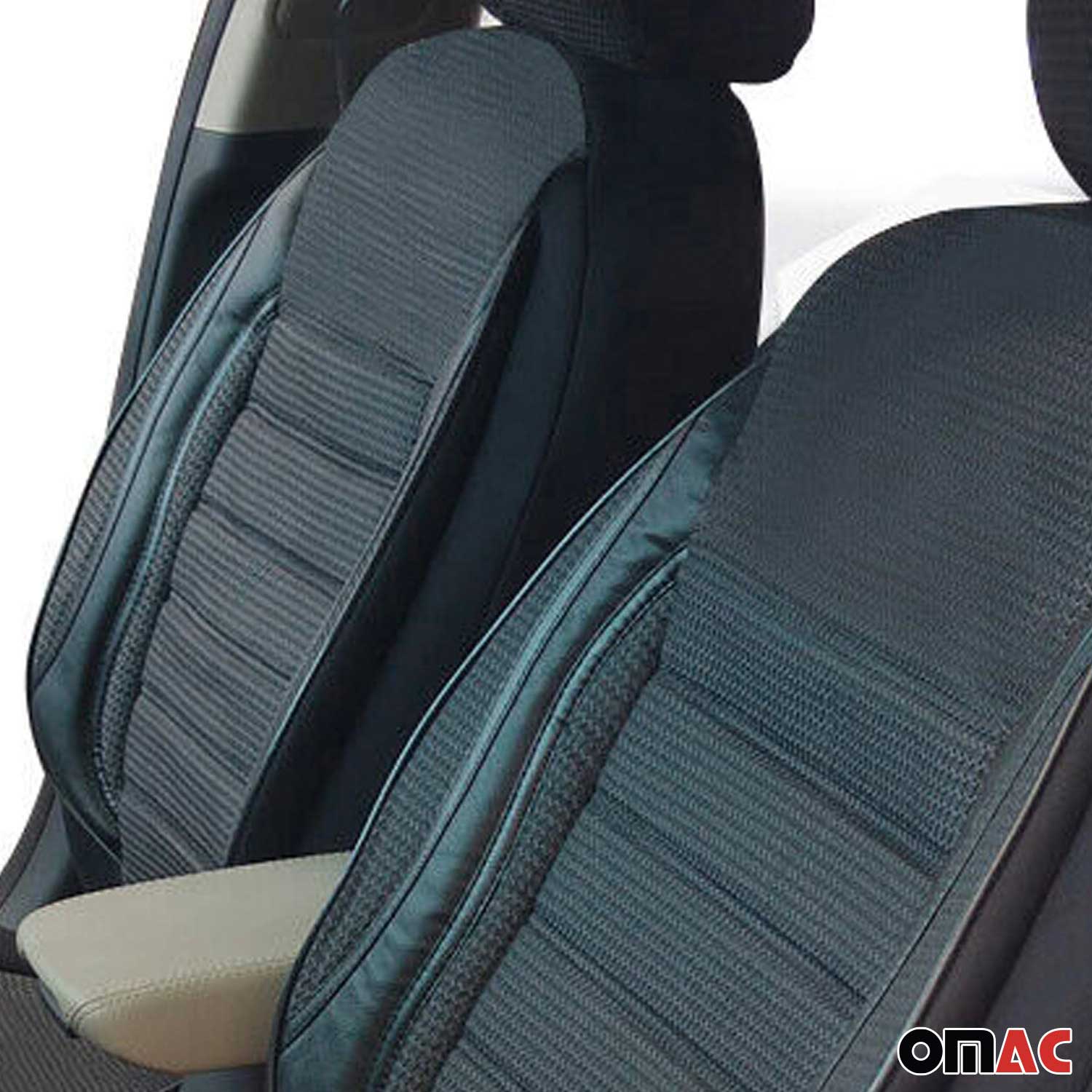 Schonbezüge Sitzschoner Sitzbezüge für Honda Jazz Grau Schwarz 2 Sitz Vorne Satz
