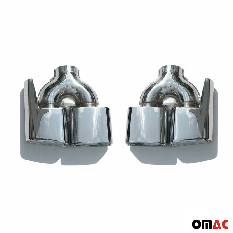 Auspuffblende Endrohr für Mercedes A Klasse 2012-2018 Doppel Stahl Chrom 2tlg