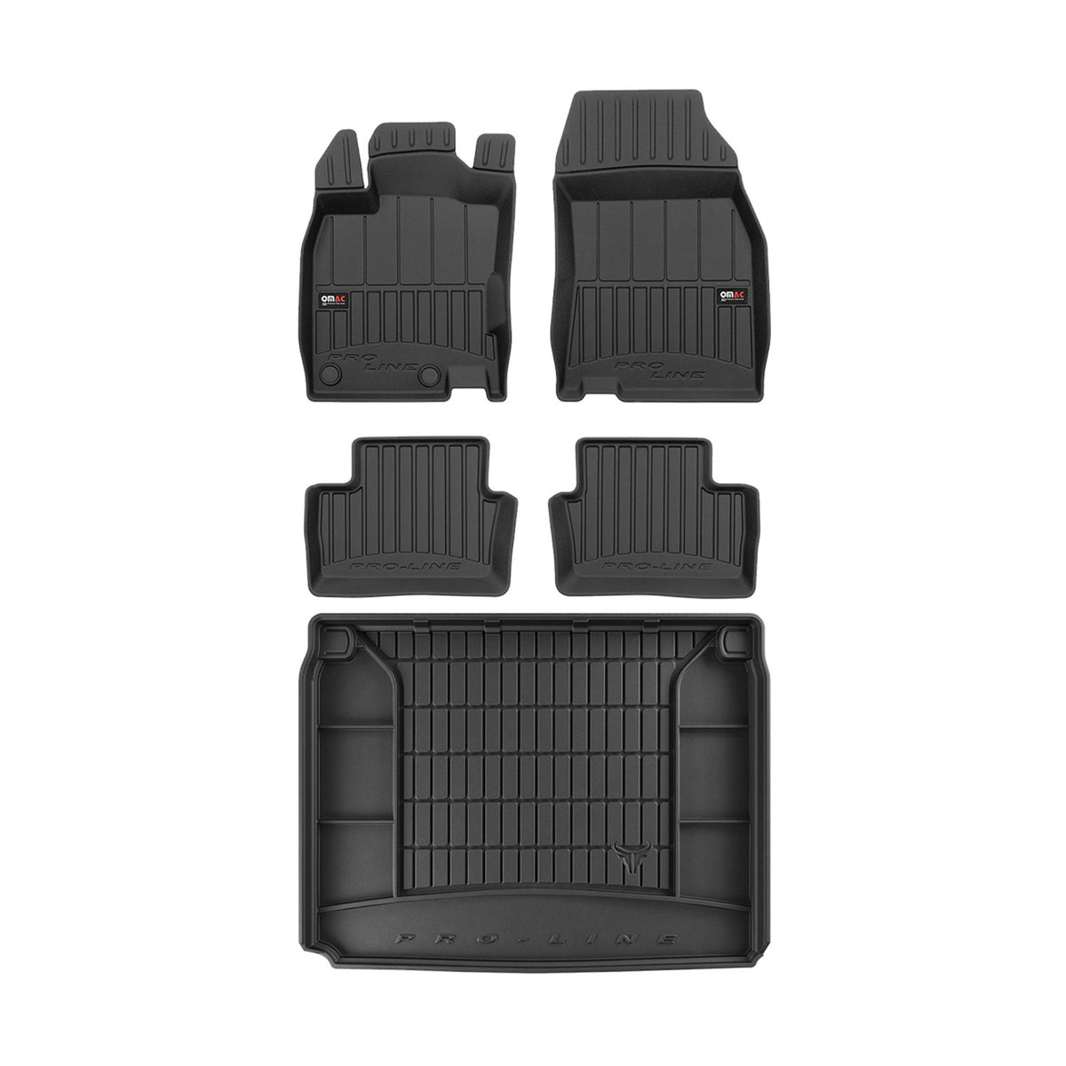 OMAC Fußmatten & Kofferraumwanne Set für Renault Kadjar 2015-2024 Gummi 5x