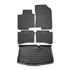 Floor mats & trunk liner set for Hyundai i20 2014-2024 rubber TPE black 5x