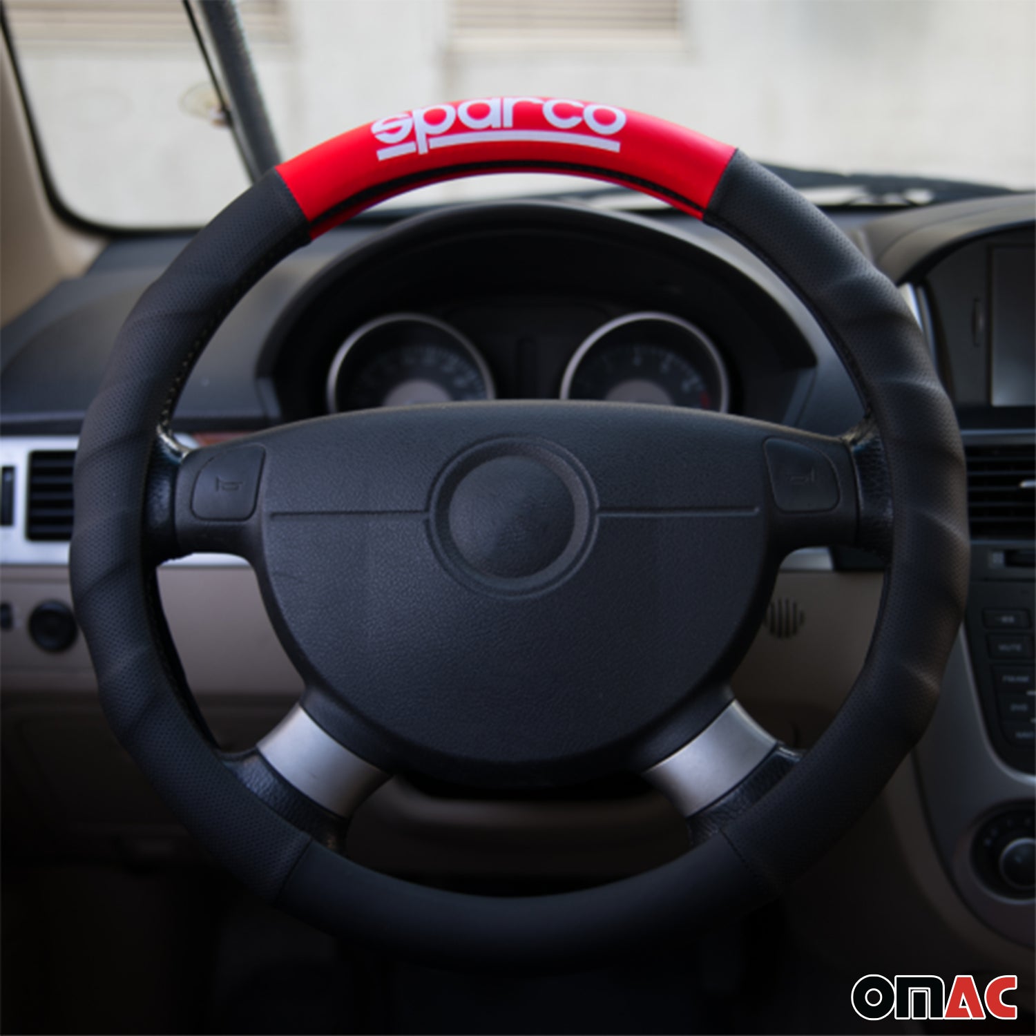SPARCO Lenkradbezüge Schulterpolster Satz Universal Lenkradschutz Schwarz Rot