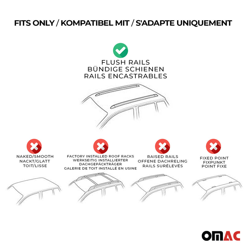 Dachträger Gepäckträger für Opel Mokka/Mokka X 2012-2019 TÜV ABE Alu Schwarz 2x