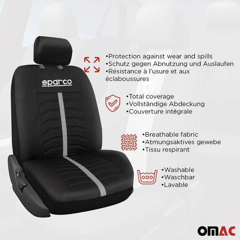 SPARCO Sitzbezüge Schonbezüge Autositzbezüge Universell Grau Vorne Hinten