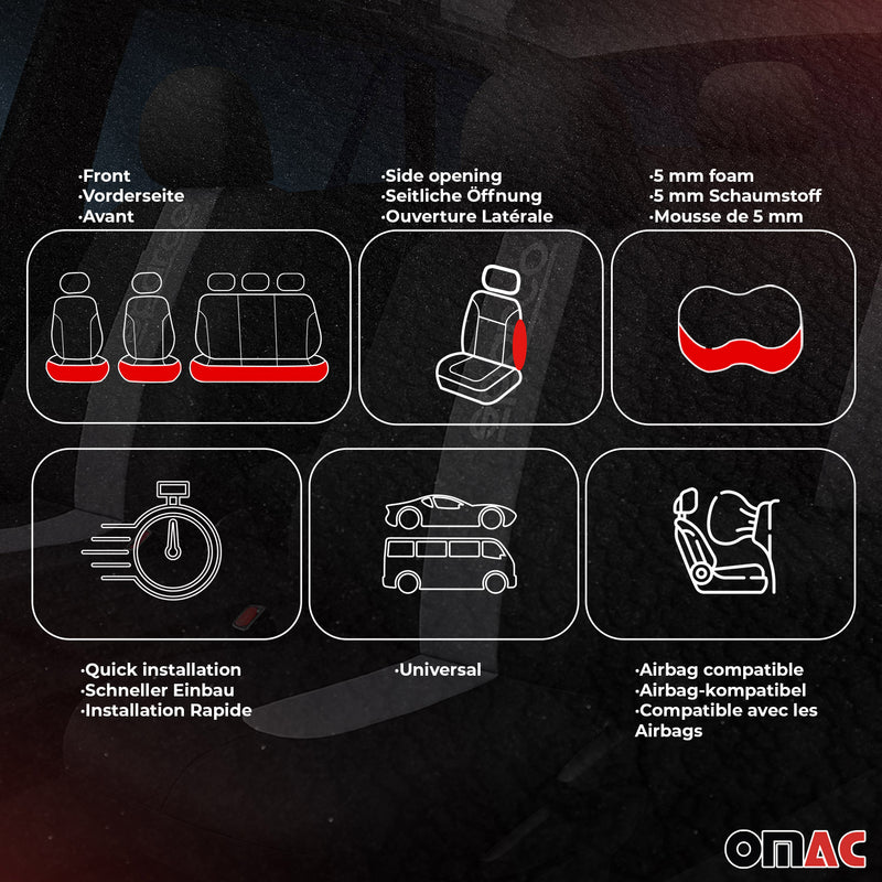 SPARCO Sitzbezüge Schonbezüge Autositzbezüge Universell Blau Vorne Hinten