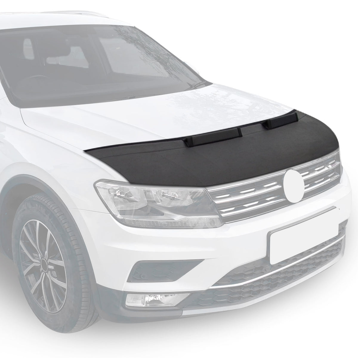 Haubenbra Steinschlagschutz Bonnet Bra für Fiat Doblo 2015-2024 Schwarz Halb