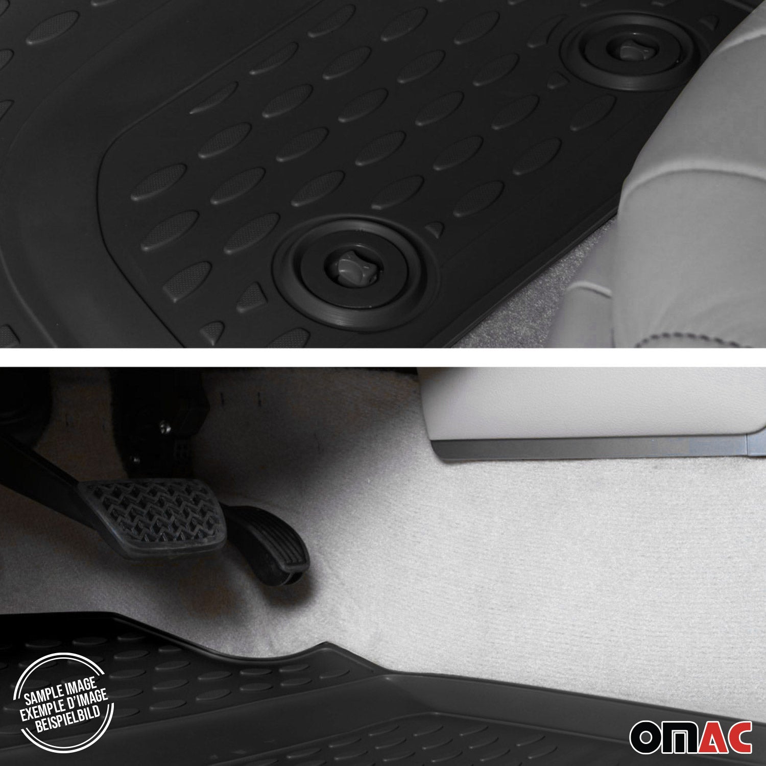 Fußmatten für Dodge Journey 2008-2023 3D Passform Hoher Rand Gummimatten Schwarz