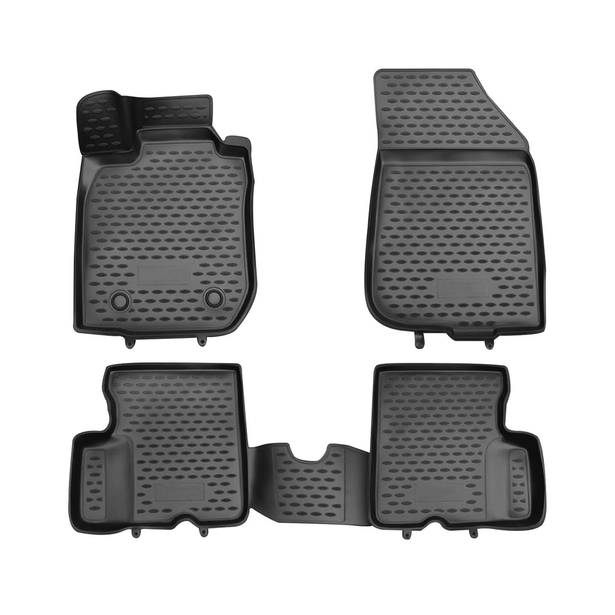 OMAC Gummimatten Fußmatten für Dacia Duster 2010-2016 2WD TPE Matten Schwarz 4x