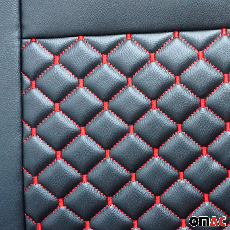 Schonbezüge Sitzbezüge für VW T4 1990-2003 Schwarz Rot Kunstleder 1+1