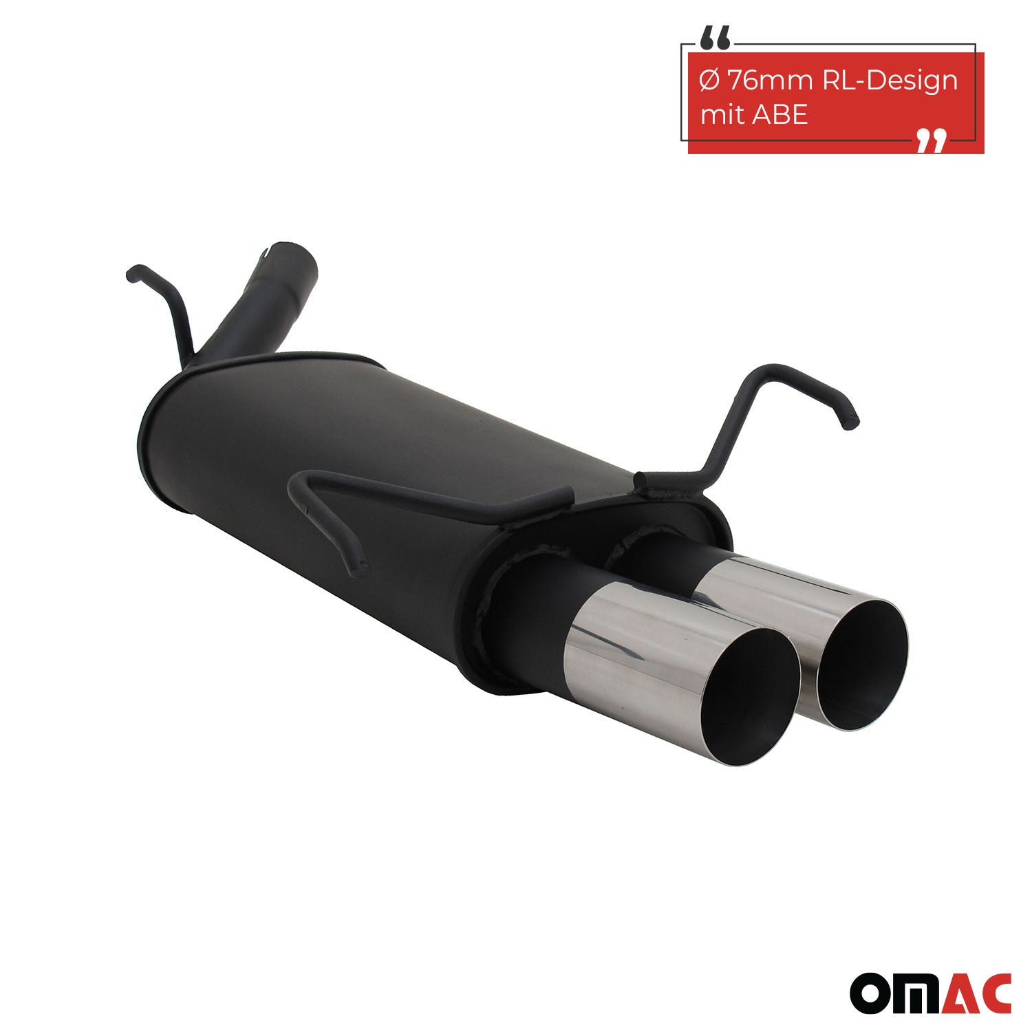 Novus Sportauspuff für Opel Corsa C 2x76mm RL-Design Endschalldämpfer mit ABE