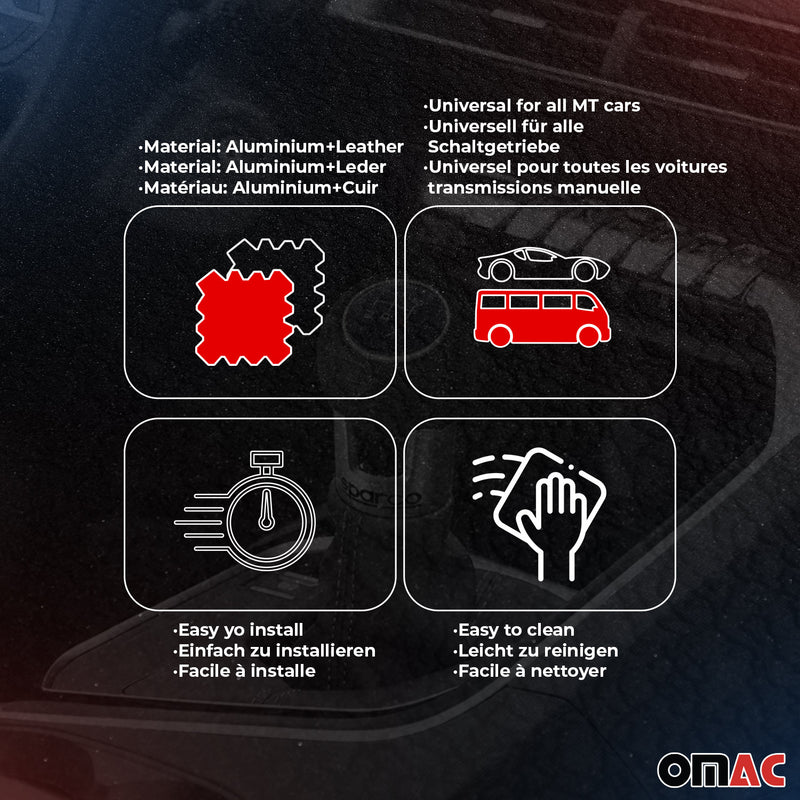 SPARCO Schaltknauf Schalthebel Schaltknopf Aluminium Kunstleder Schwarz Knauf
