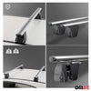 Menabo Stahl Dachträger Gepäckträger für Fiat Panda 2015-2024 Aluminium Grau 2x