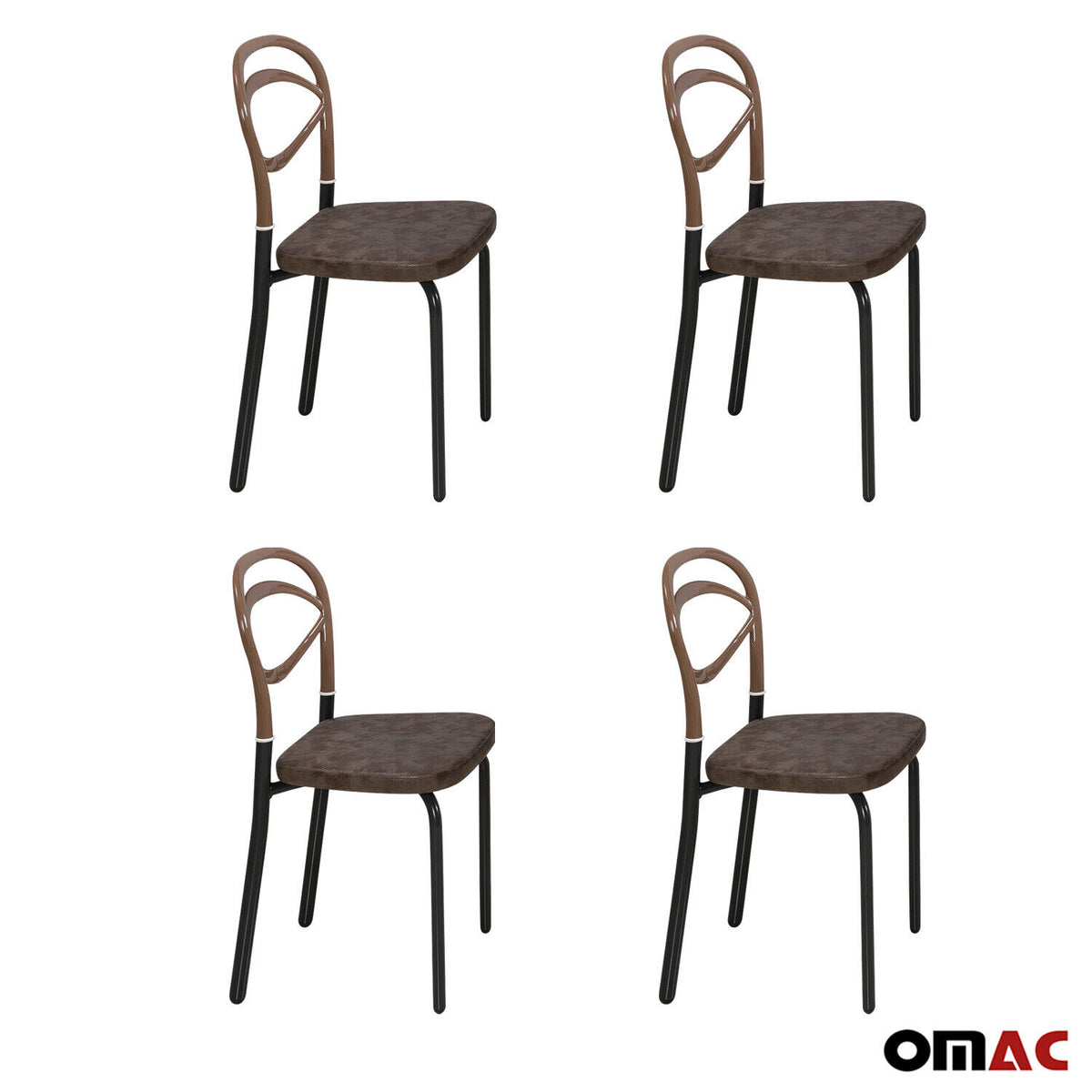 Dining room chairs kitchen chair brown 4x chairs faux leather