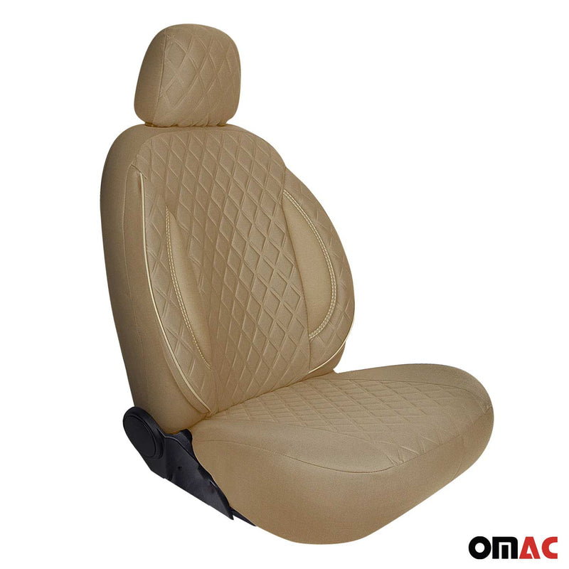 Schonbezug Sitzbezug Sitzschoner für Seat Arona 2017-2024 Beige 2Sitz Vorne Satz